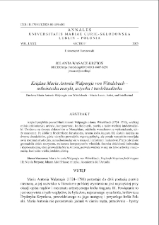 Księżna Maria Antonia Walpurgis von Wittelsbach &ndash; miłośniczka muzyki, artystka i intelektualistka