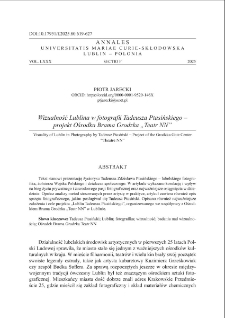 Wizualność Lublina w fotografii Tadeusza Ptasińskiego &ndash; projekt Ośrodka Brama Grodzka &bdquo; Teatr NN &rdquo;