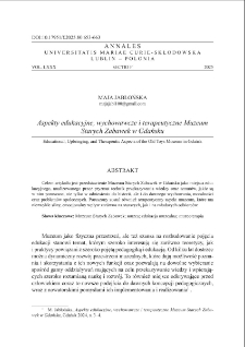 Aspekty edukacyjne, wychowawcze i terapeutyczne Muzeum Starych Zabawek w Gdańsku