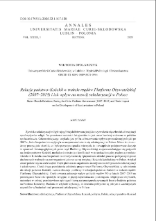 Relacje państwo &ndash; Kości&oacute;ł w trakcie rząd&oacute;w Platformy Obywatelskiej (2007&ndash;2015) i ich wpływ na rozw&oacute;j sekularyzacji w Polsce