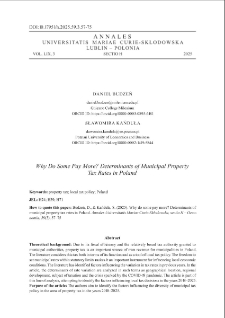 Why do some pay more ? determinants of municipal property tax rates in Poland