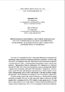 Sprawozdanie z konferencji &bdquo;Reinforce! Wzmacnianie polityki otwartości w nauce na Uniwersytecie Warszawskim&rdquo;, 24-25 października 2024 r., Biblioteka Uniwersytecka w Warszawie