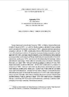 Bibliografia prac Teresy Gaworczyk