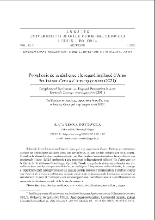 Polyphonie de la r&eacute;silience : le regard impliqu&eacute; d&rsquo;Arno Bertina sur Ceux qui trop supportent (2021)