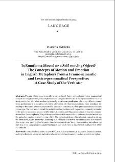 Is emotion a moved or a self-moving object? The concepts of motion and emotion in English metaphors from a frame-semanticand lexico-grammatical perspective: a case study of the verb stir