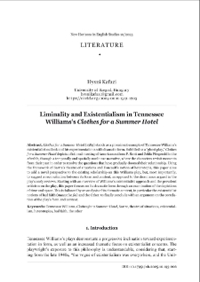 Liminality and existentialism in Tennessee Williams&rsquo;s Clothes for a Summer Hotel