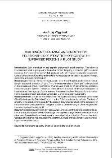 Building mentalizing and empathetic relationships of probation officers with supervised persons. a pilot study