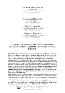 Correlation between self-efficacy and peer communication in adolescents with craniofacial defects