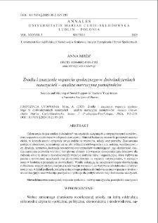 Źr&oacute;dła i znaczenie wsparcia społecznego w doświadczeniach nauczycieli &ndash; analiza narracyjna pamiętnik&oacute;w