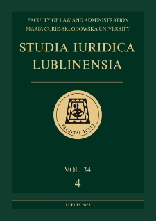 Studia Iuridica Lublinensia. - Vol. 34, 4 (2025). Spis treści