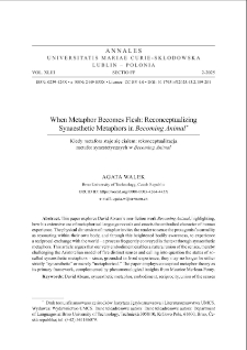 When metaphor becomes flesh: reconceptualizing synaesthetic metaphors in becoming animal