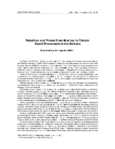 Rebellion and Protest from Maribor to Taksim Social Movements in the Balkans