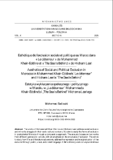 Esth&eacute;tique de l&rsquo;exclusion sociale et politique au Maroc dans &laquo; Le d&eacute;terreur &raquo; de Mohammed Khair- Eddine et &laquo; The Sea Is Behind &raquo; de Hicham Lasri