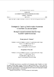Strategies for Teaching Disinformation Awarenessin the Polish Educational System