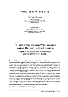 The relationship between well-being and creative thinking skills in education