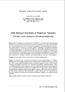 Well-being in the work of preschool teachers