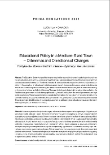 Educational policy in a medium-sized town&ndash; dilemmas and directions of changes