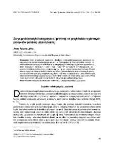 Zarys problematyki kategoryzacji prawnej na przykładzie wybranych przepis&oacute;w polskiej ustawy karnej