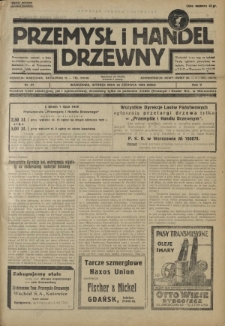 Przemysł i Handel Drzewny / red. Adam Schwarz. R.5, nr 67 (25 czerwca 1929)