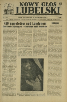 Nowy Głos Lubelski. R. 1, nr 153 (10 październiak 1940)