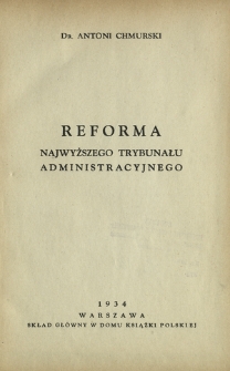 Reforma Najwyższego Trybunału Administracyjnego