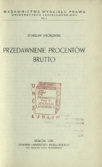 Przedawnienie procent&oacute;w brutto