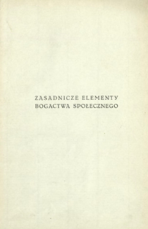 Zasadnicze elementy bogactwa społecznego