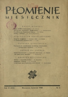 Płomienie : organ Związku Niezależnej Młodzieży Socjalistycznej. R. 3=8, Nr 4 (kwiecień 1948)