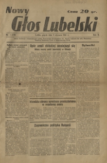 Nowy Głos Lubelski. R. 2, nr 2=220 (3 stycznia 1941)