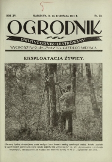 Ogrodnik : dwutygodnik ilustrowany. R. 15, nr 22 (26 listopada 1925)