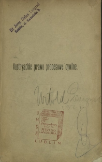 Austryackie prawo procesowe cywilne : podręcznik systematyczny dla nauki i praktyki